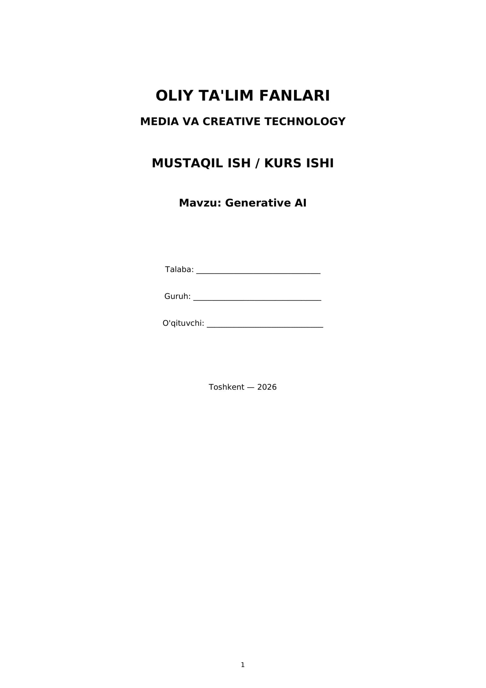 Generative AI 1