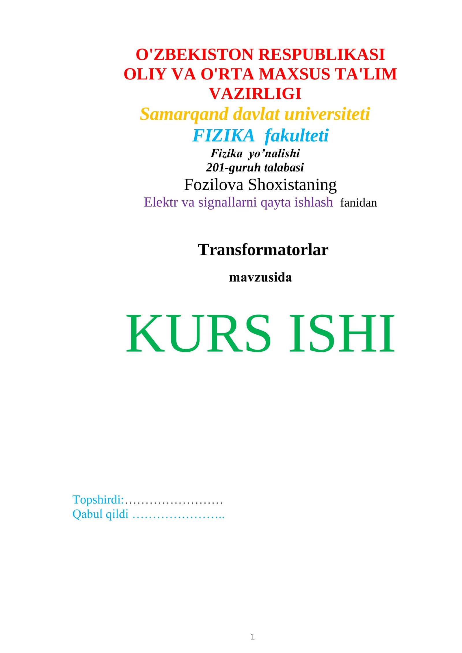 Transformatorlar 1