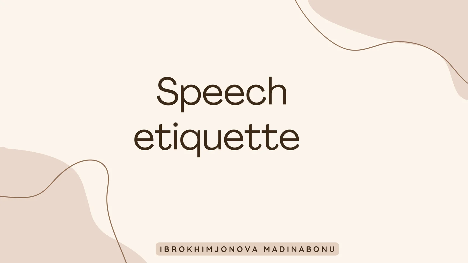 Speech etiquette 1