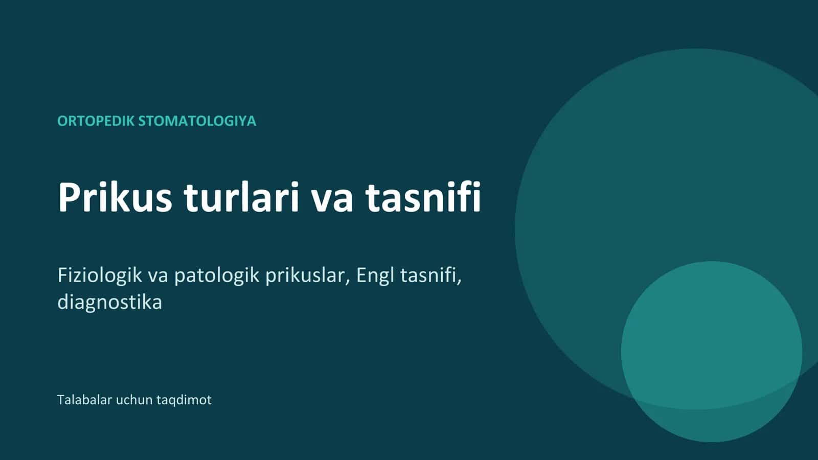 ORTOPEDIK STOMATOLOGIYA 1