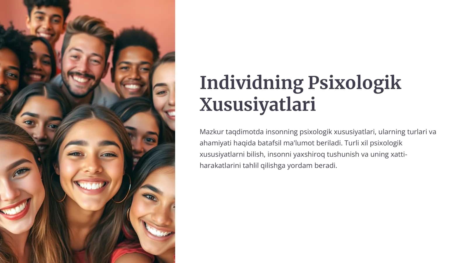 INDIVID, SHAXS VA INDIVIDUALLIK 1