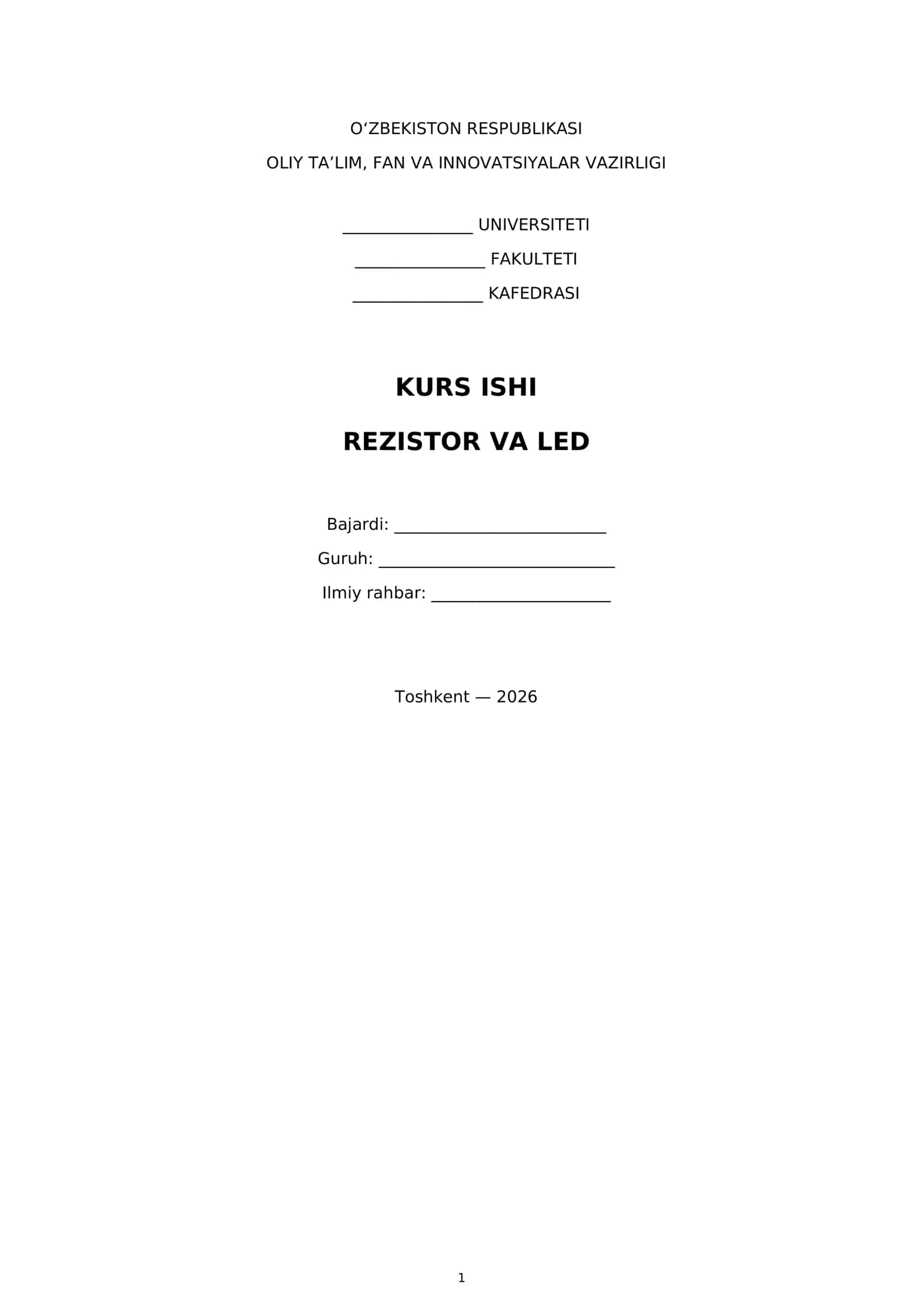 KURS ISHI - Rezistor va LED 1