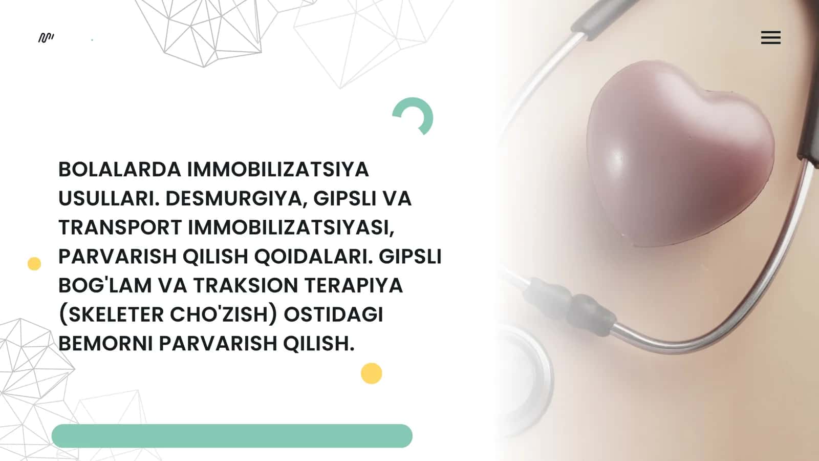 BOLALARDA IMMOBILIZATSIYA 1
