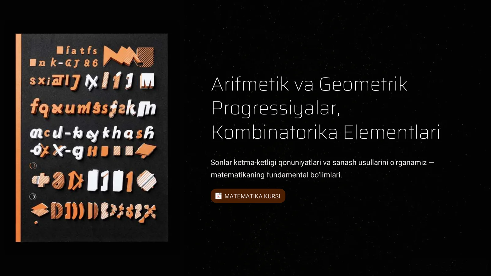 Arifmetik va Geometrik Progressiyalar, Kombinatorika Elementlari 1
