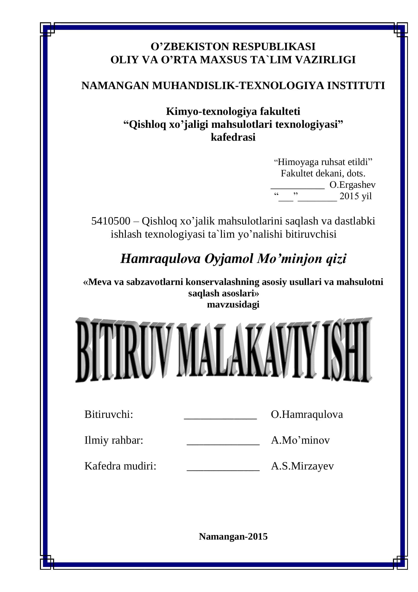 Meva va sabzavotlarni konservalashning asosiy usullari va mahsulotni saqlash asoslari 1