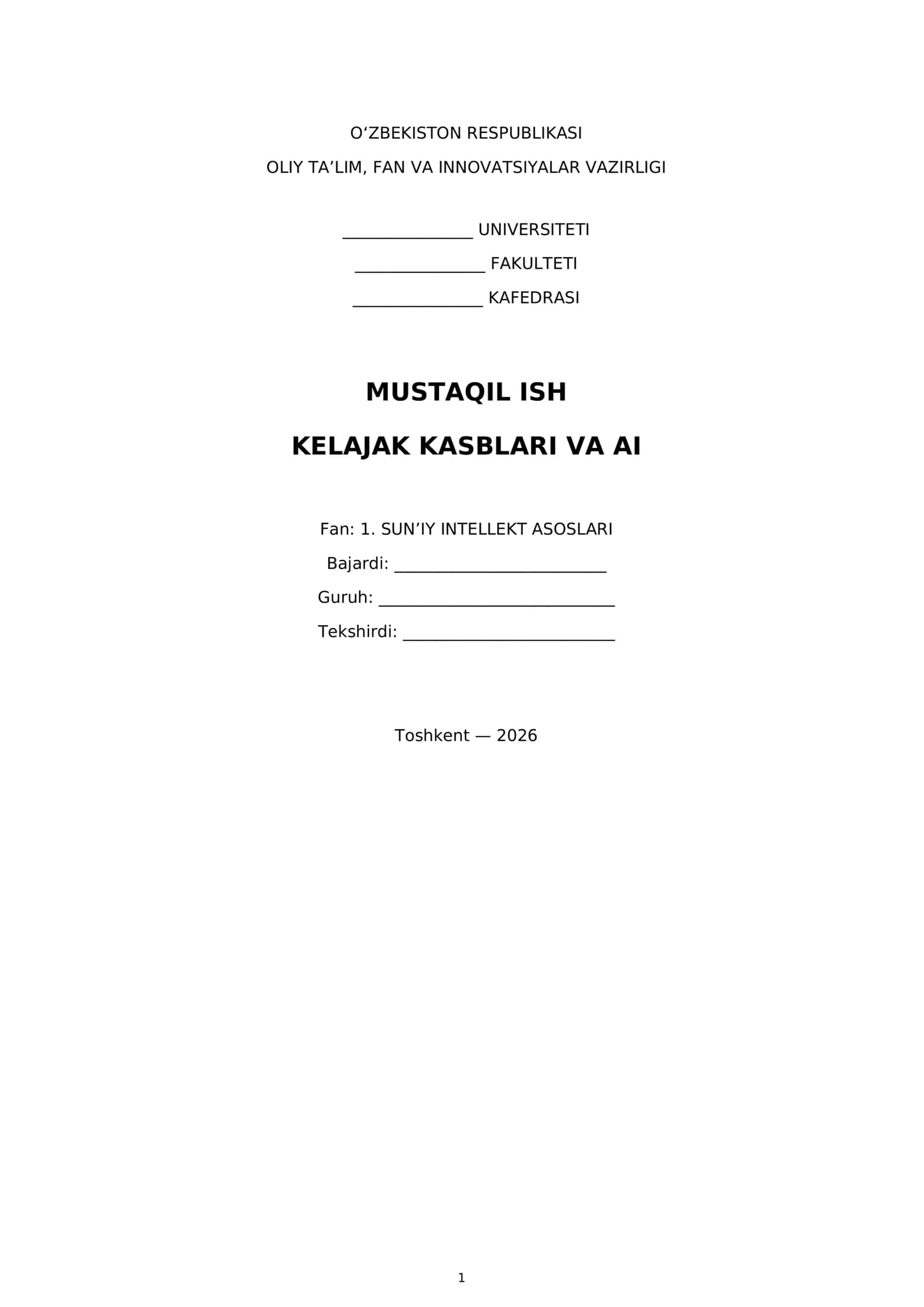 MUSTAQIL ISH KELAJAK KASBLARI VA AI 1