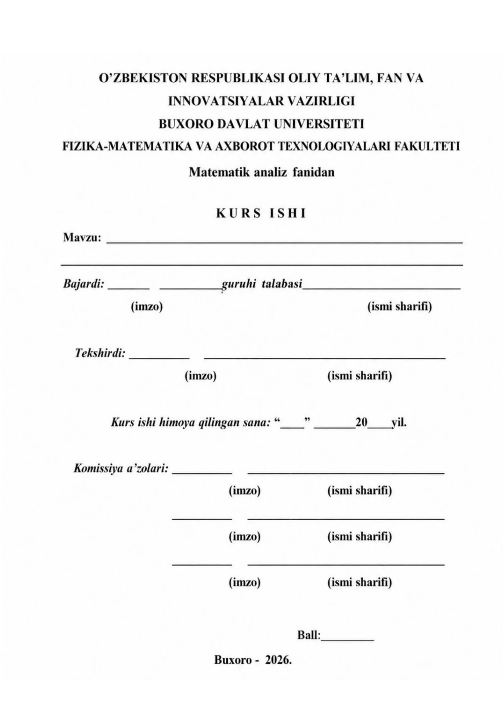 "Furye qatorlari" kurs ishi 1