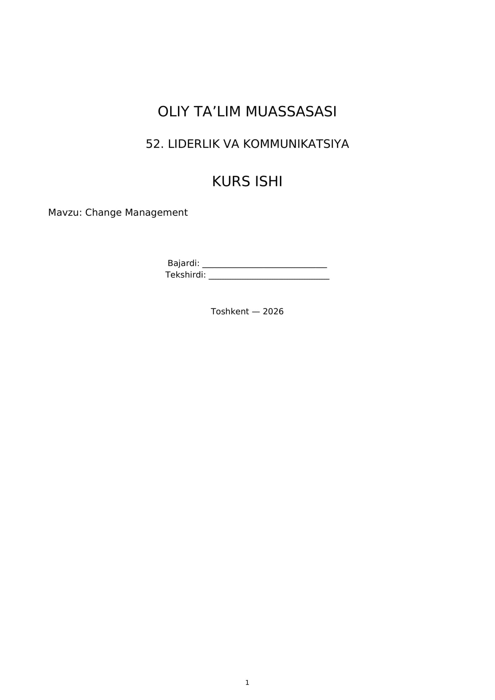 Change Management Kurs Ishi 1