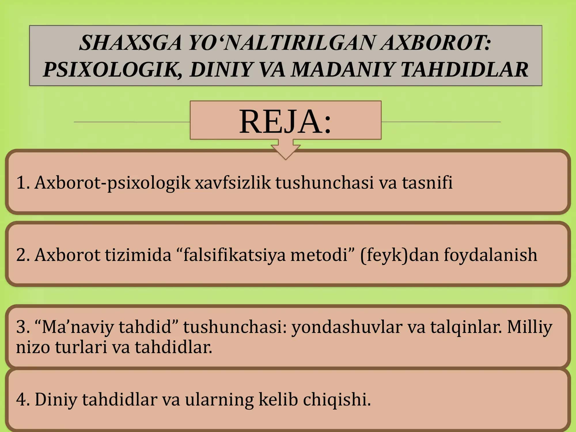 Axborot tizimida “falsifikatsiya mеtodi” (fеyk)dan foydalanish 1