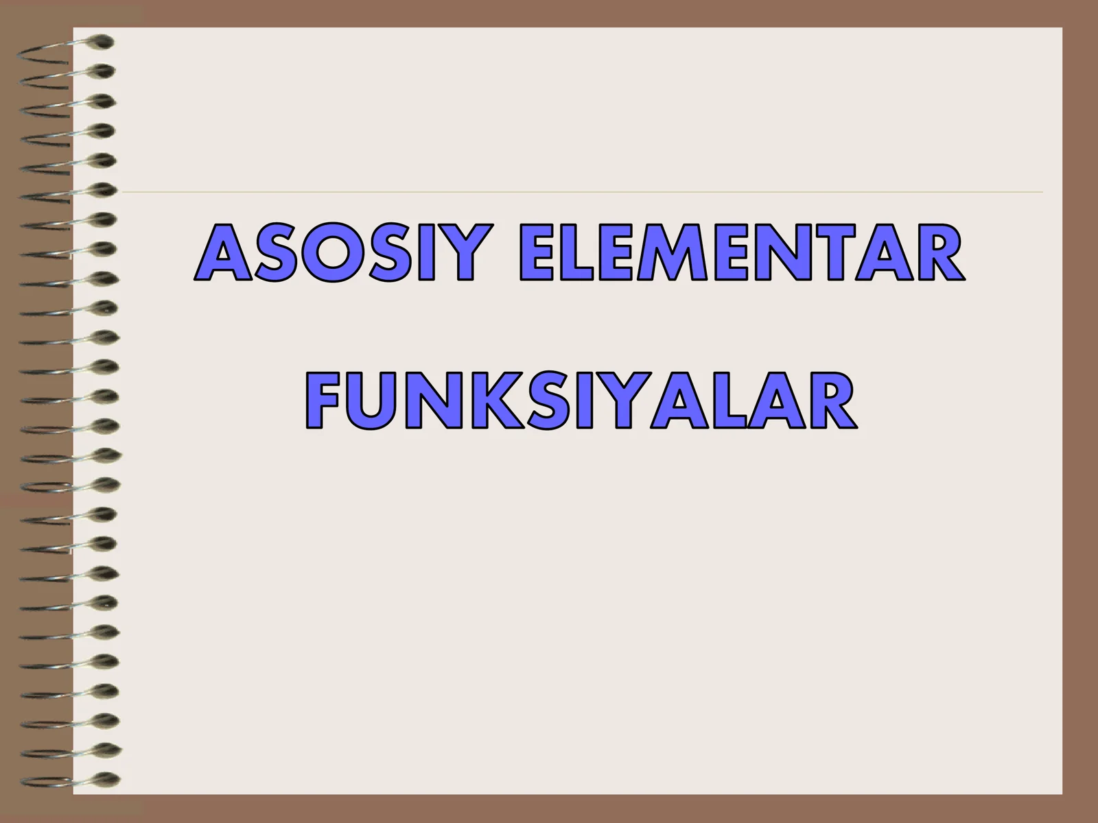 Asosiy elementar funksiyalar 1