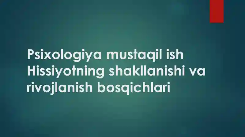 Psixologiya mustaqil ish
