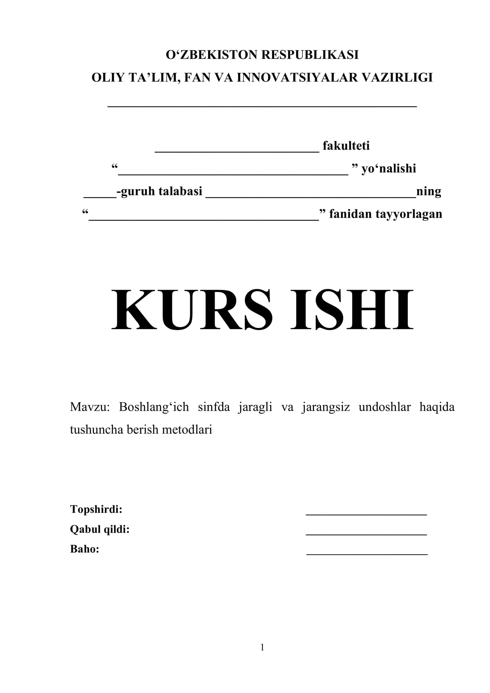 Boshlang‘ich sinfda jaragli va jarangsiz undoshlar haqida tushuncha berish metodlari 1