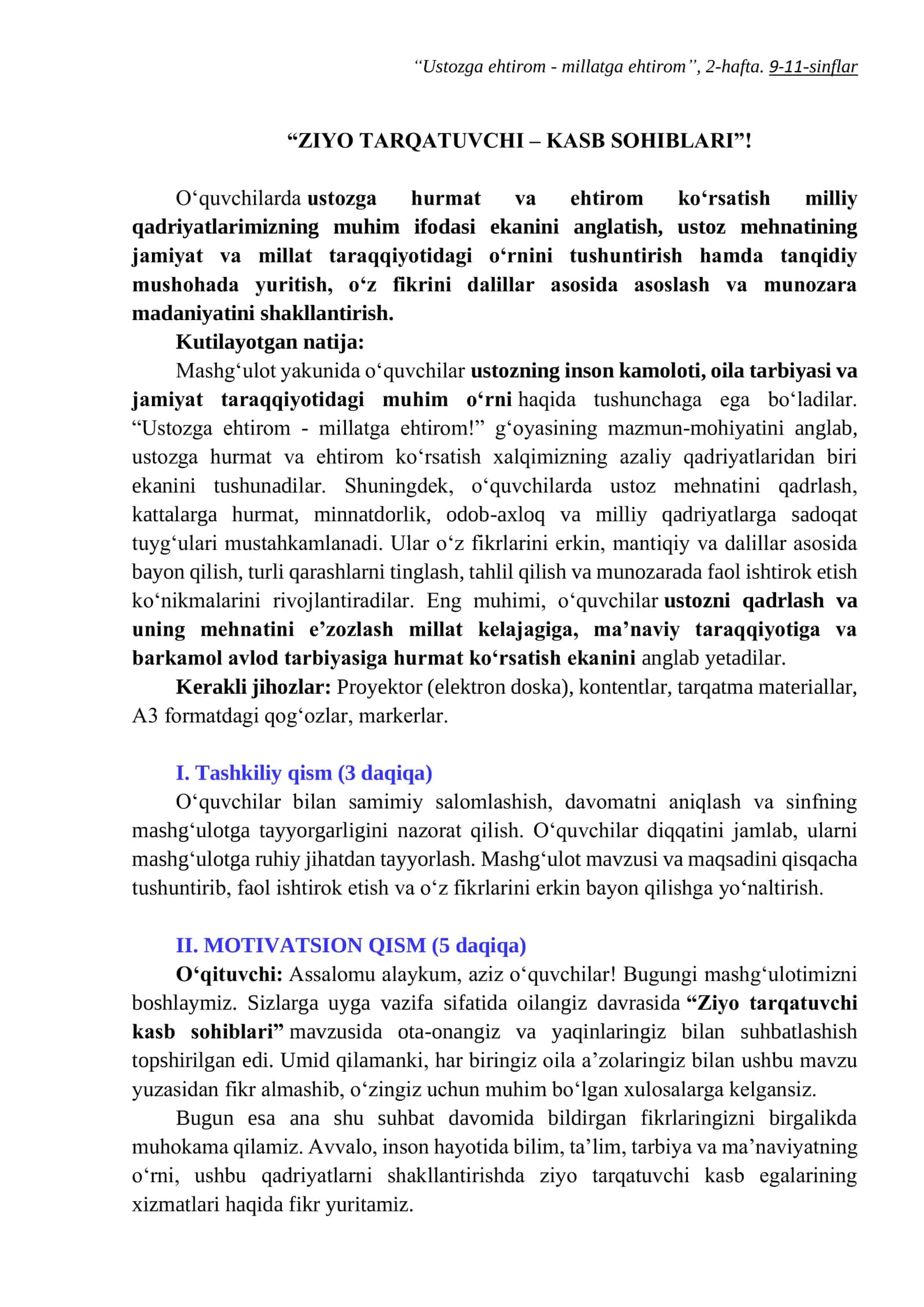 ZIYO TARQATUVCHI – KASB SOHIBLARI 1