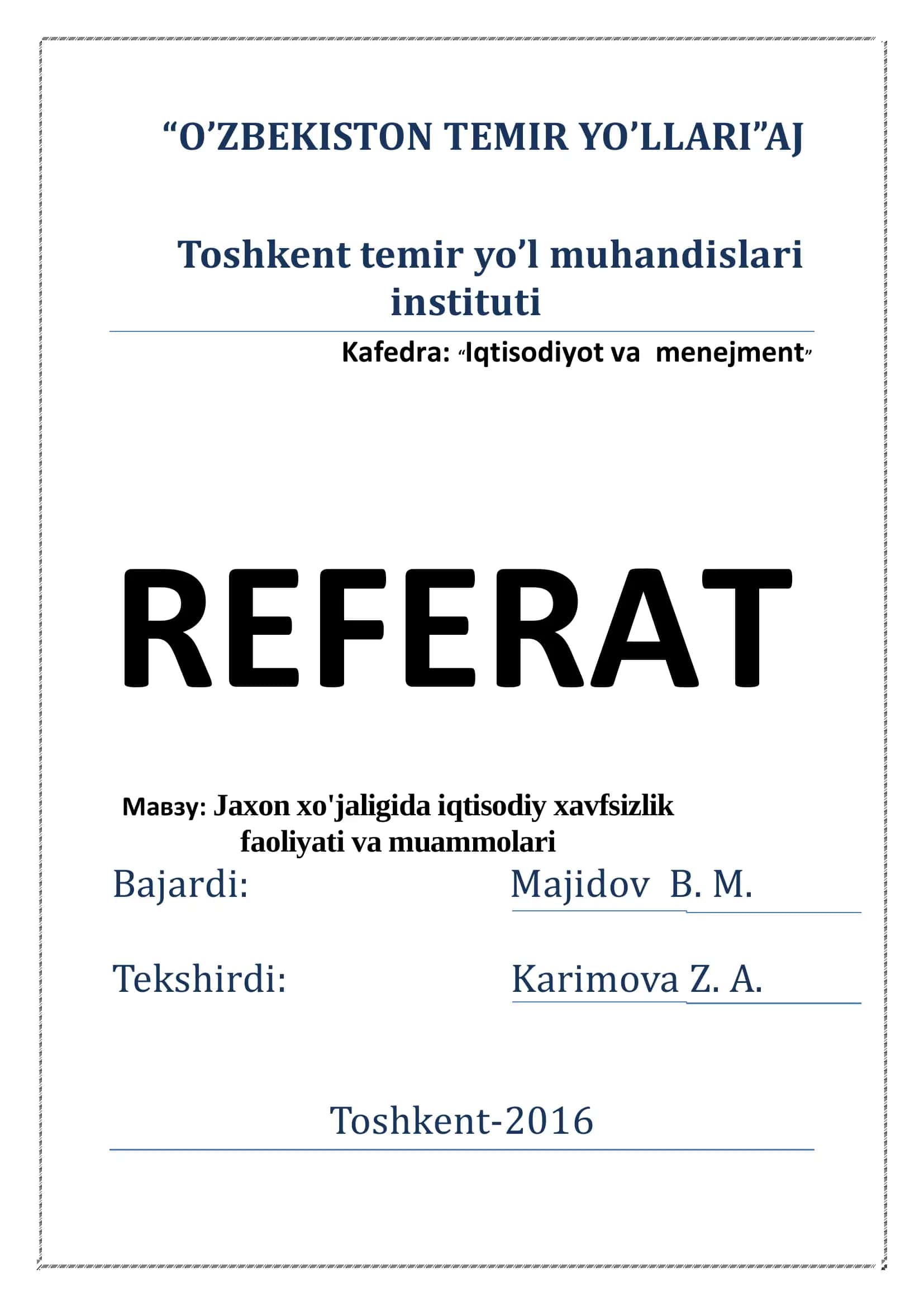 Jaxon xo'jaligida iqtisodiy xavfsizlik faoliyati va muammolari 1