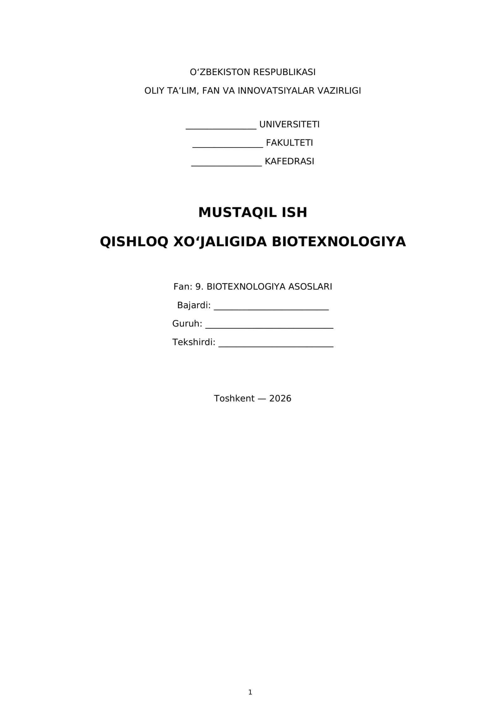 Qishloq xo‘jaligida biotexnologiya 1