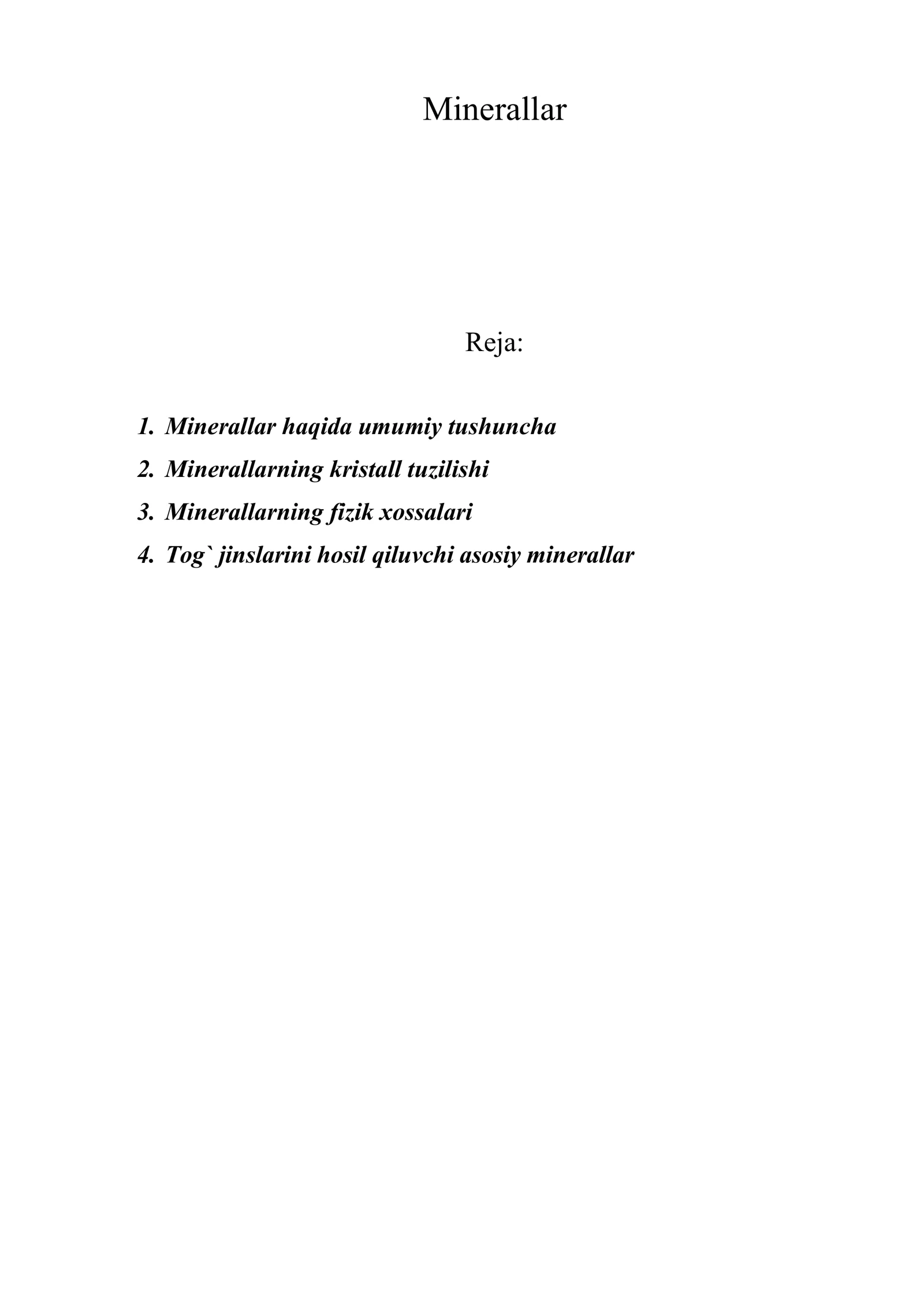 Minerallar 1