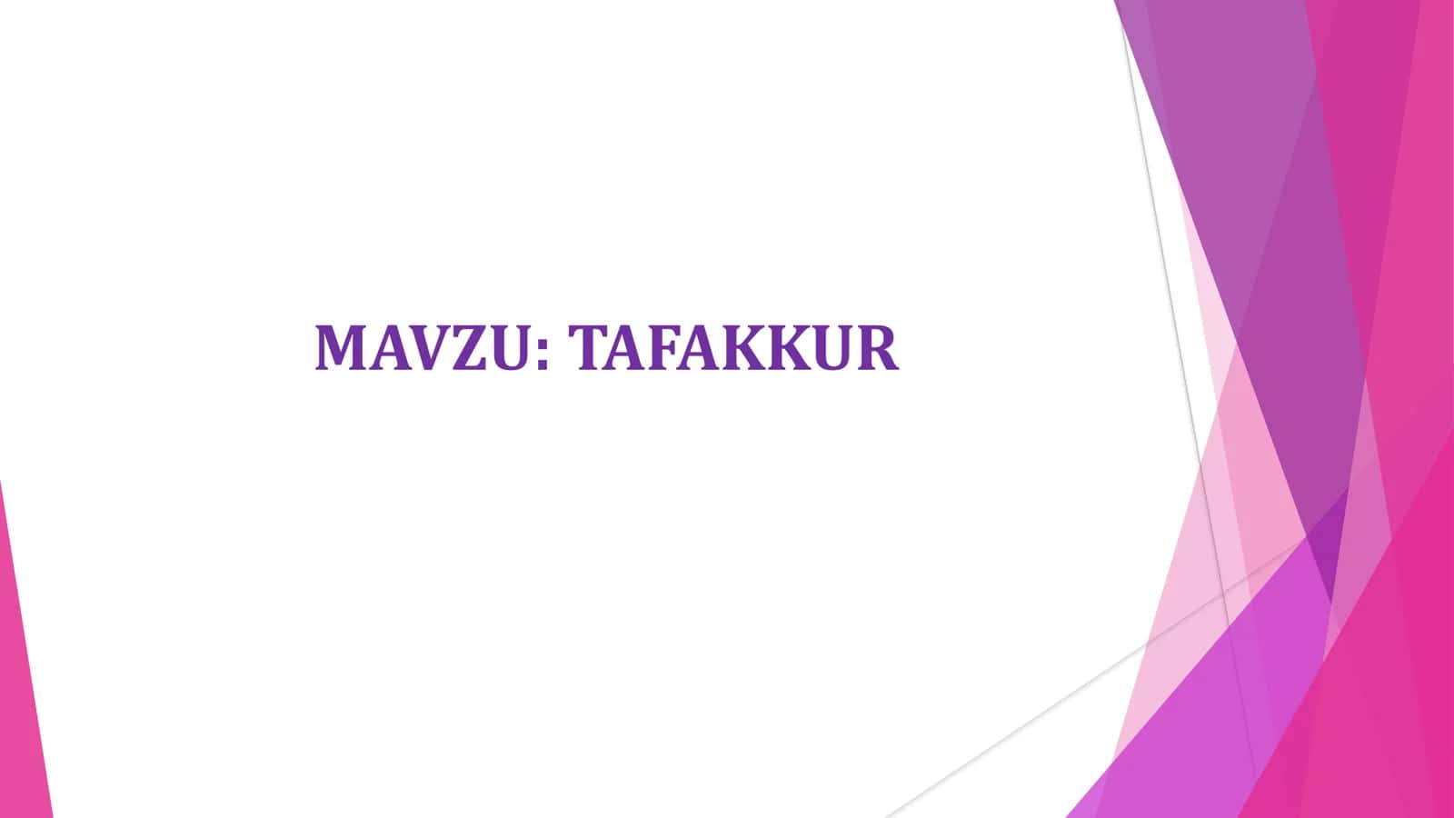 TAFAKKUR 1