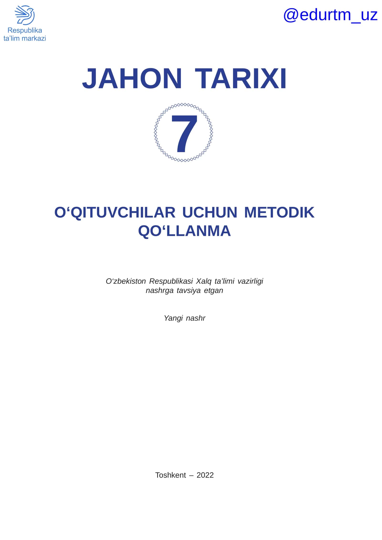 O‘QITUVCHILAR UCHUN METODIK QO‘LLANMA 1