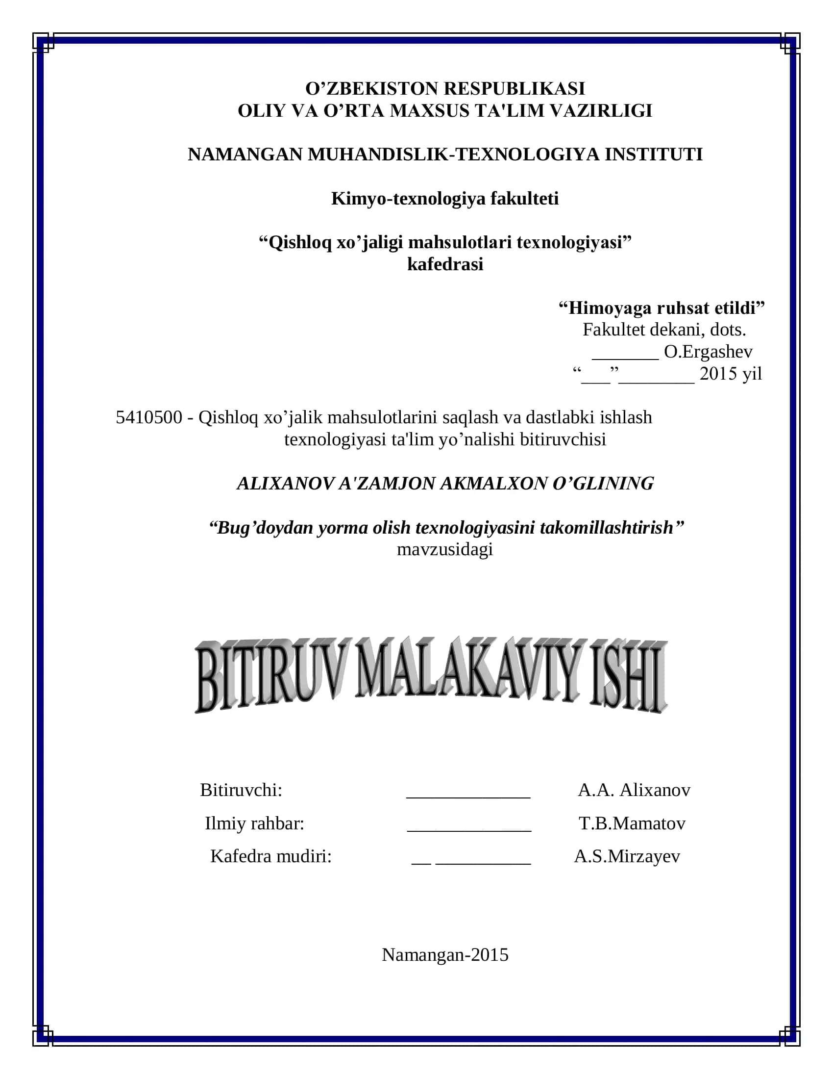 Bug’doydan yorma olish texnologiyasini takomillashtirish 1