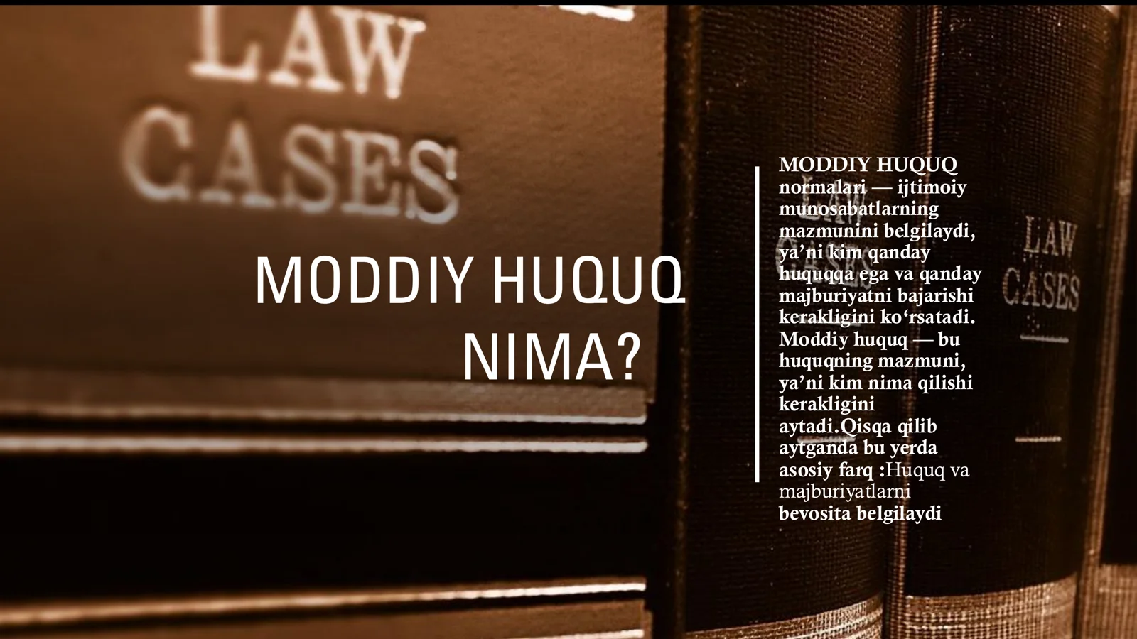Fuqarolik huquqiga kirish /moddiy huquq va protsessual huquq 1