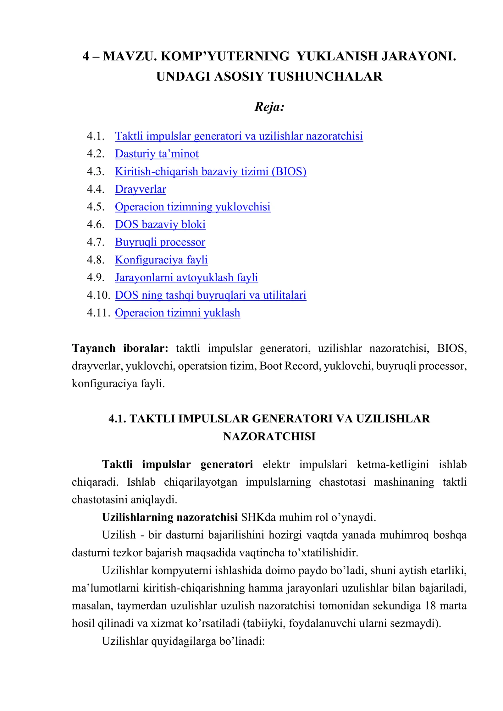KOMP’YUTERNING YUKLANISH JARAYONI 1
