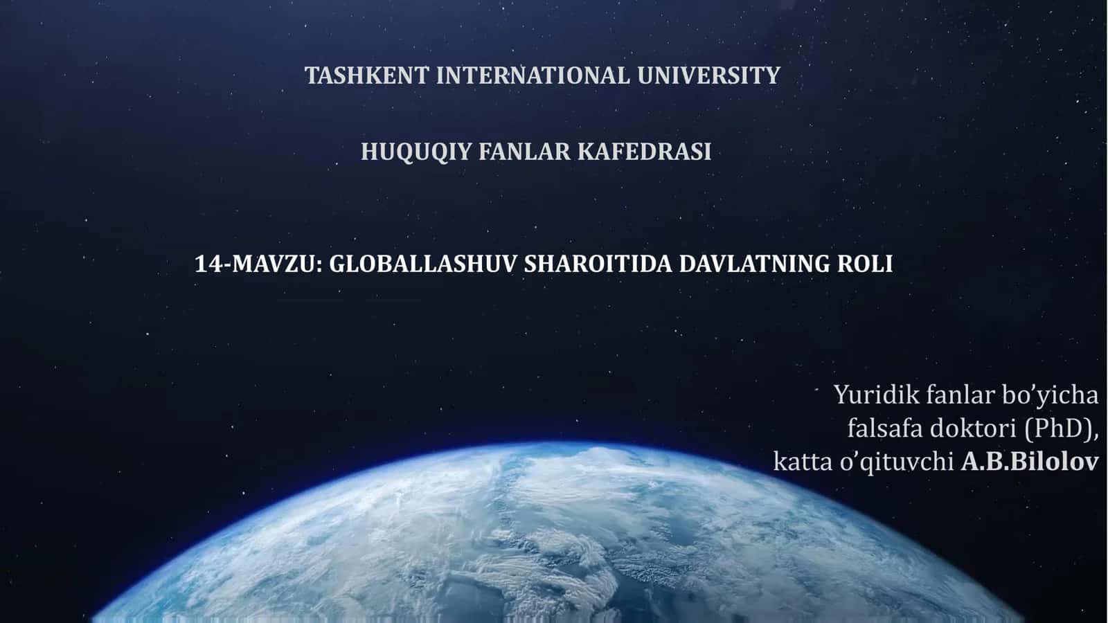 GLOBALLASHUV SHAROITIDA DAVLATNING ROLI 1