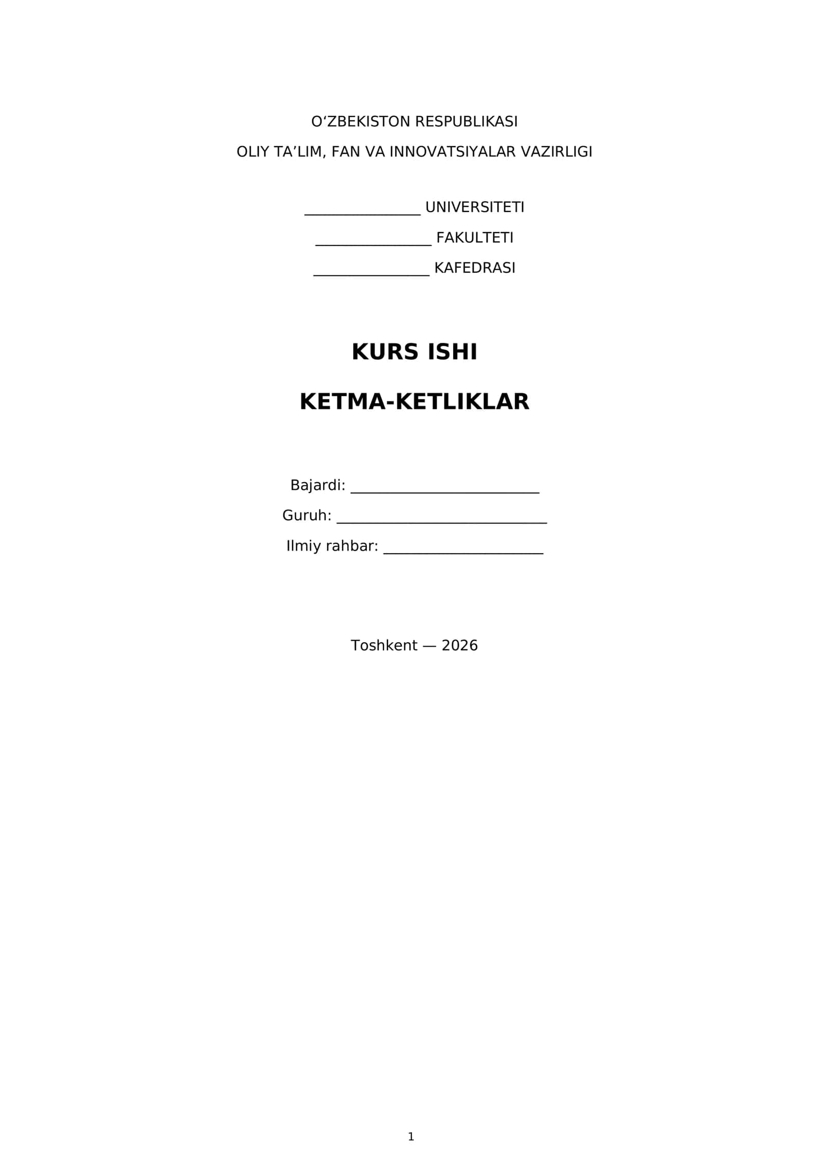 Ketma-Ketliklar 1