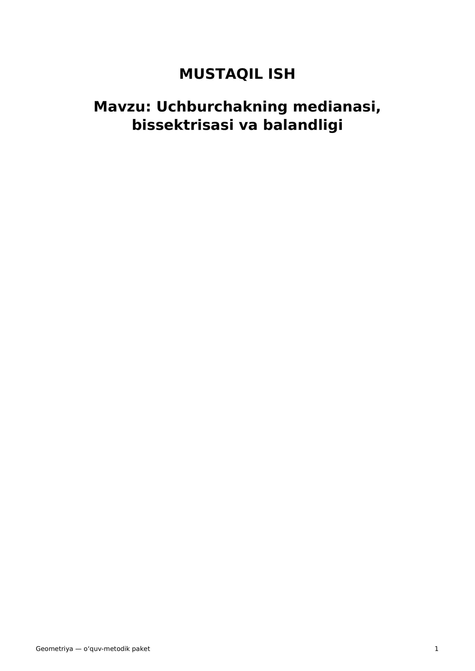 Geometriya - o‘quv-metodik paket 1