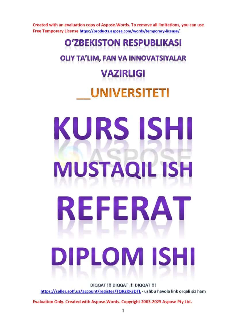 Kurs ishi – The Stylistic Power of the Pronoun 1