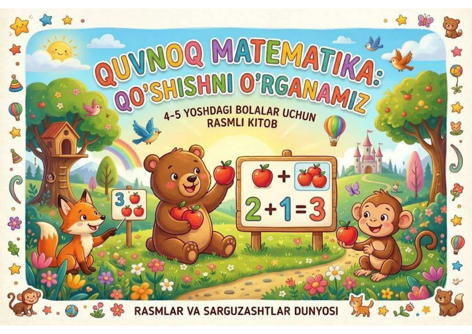 4-5 yoshli bolalarga qo'shishni o'rgatish uchun ajoyib kitobcha. 1