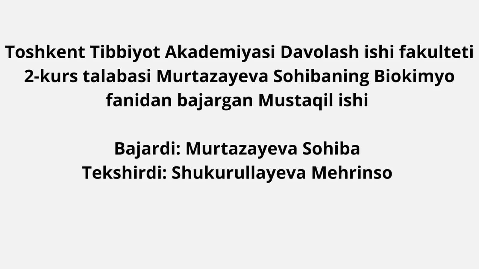 Ruhiy va asab tizimi kasalliklari kelib chiqish mexanizmlarining biokimyoviy aniqlash yoʻllari 1