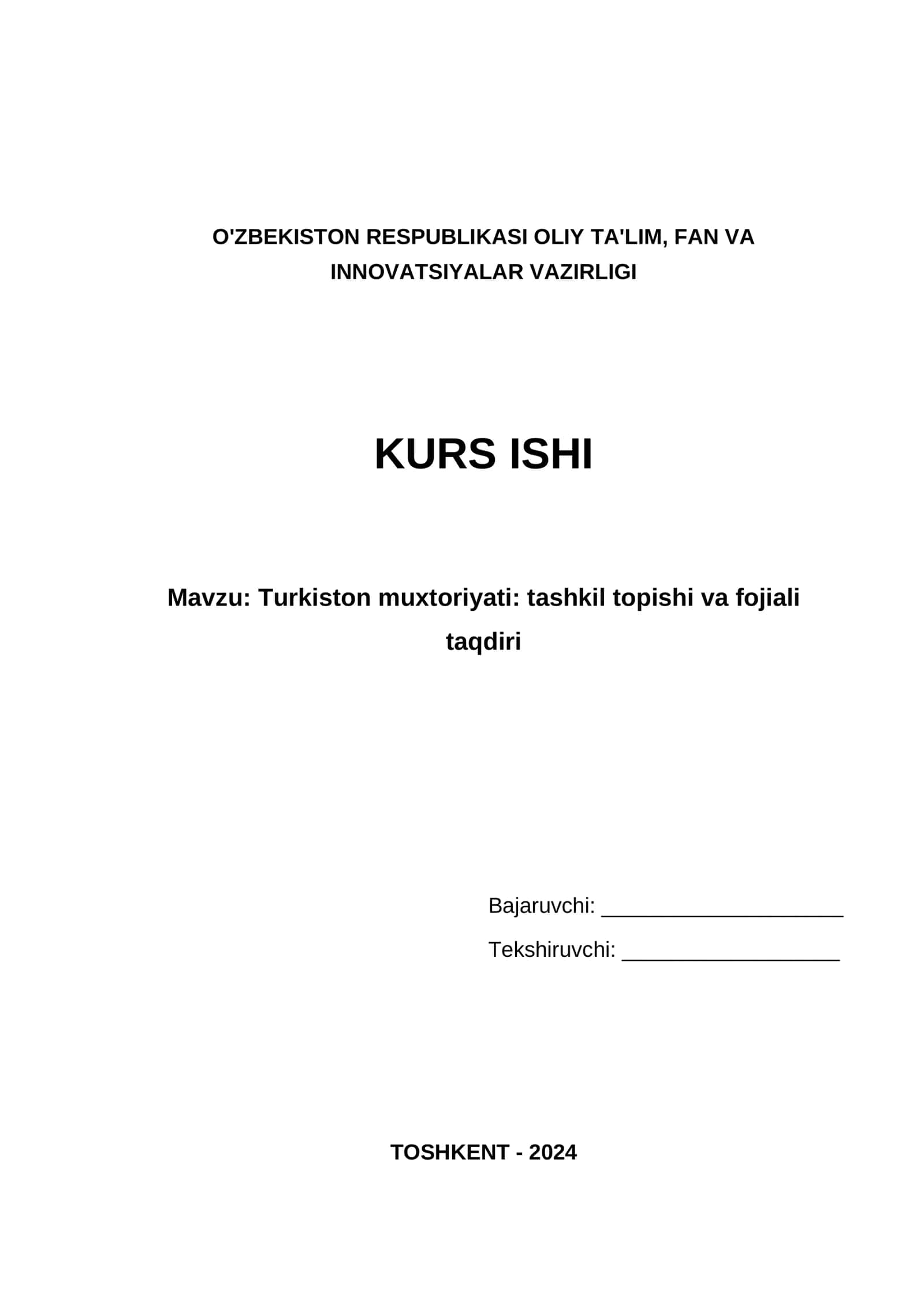 Turkiston muxtoriyati: tashkil topishi va fojiali taqdiri 1