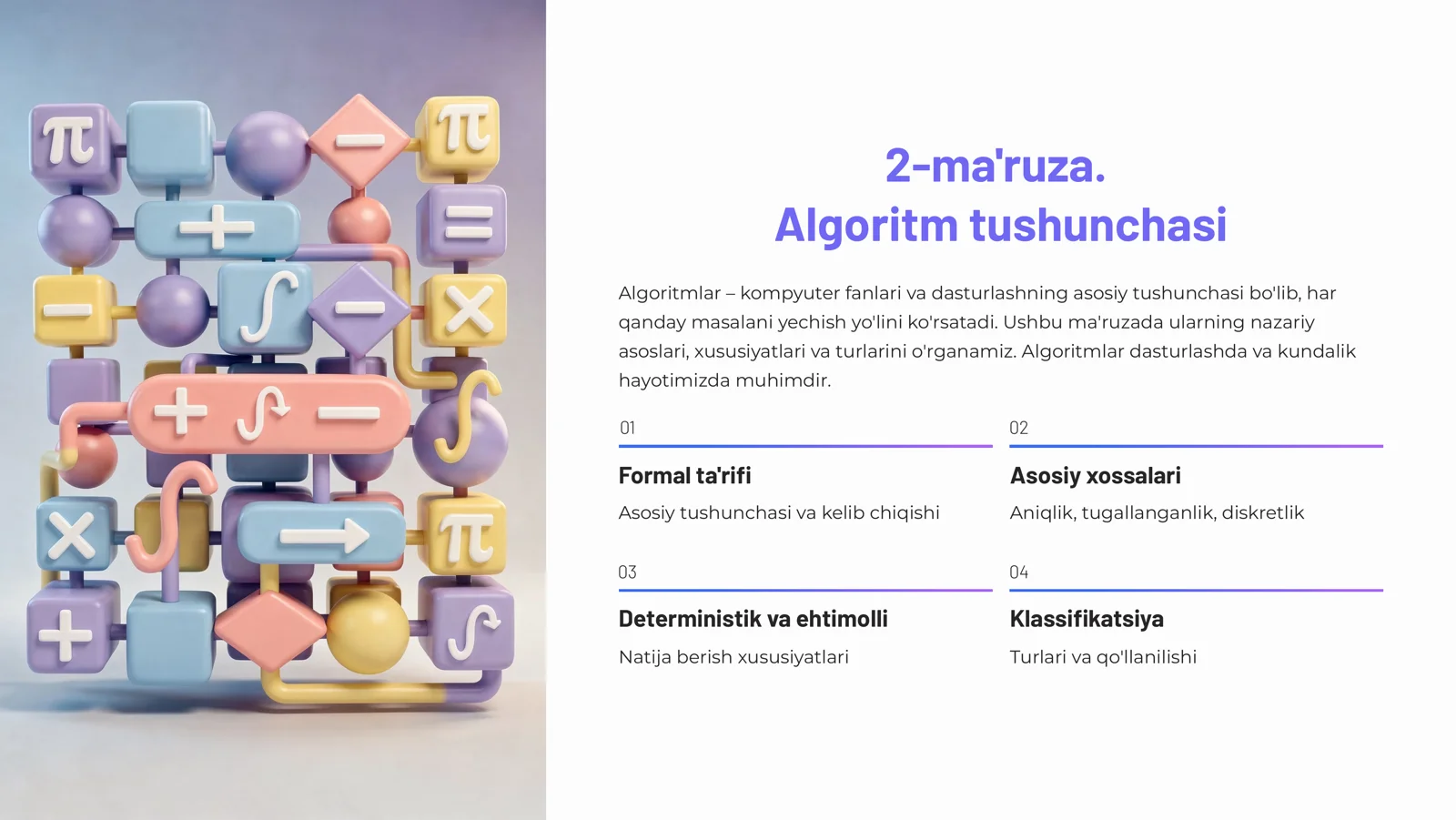 Algoritm tushunchasi 1