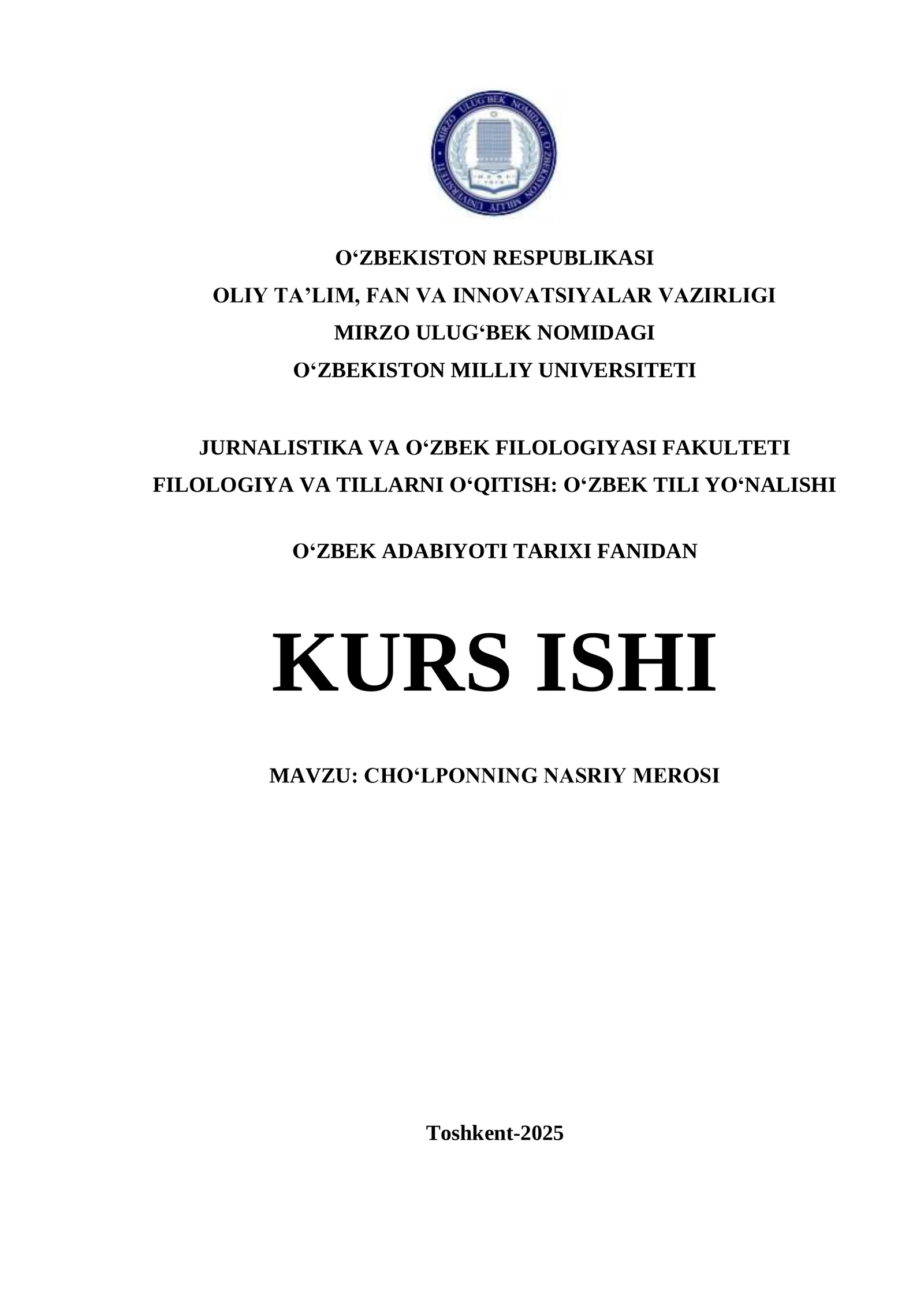 CHO‘LPONNING NASRIY MEROSI 1