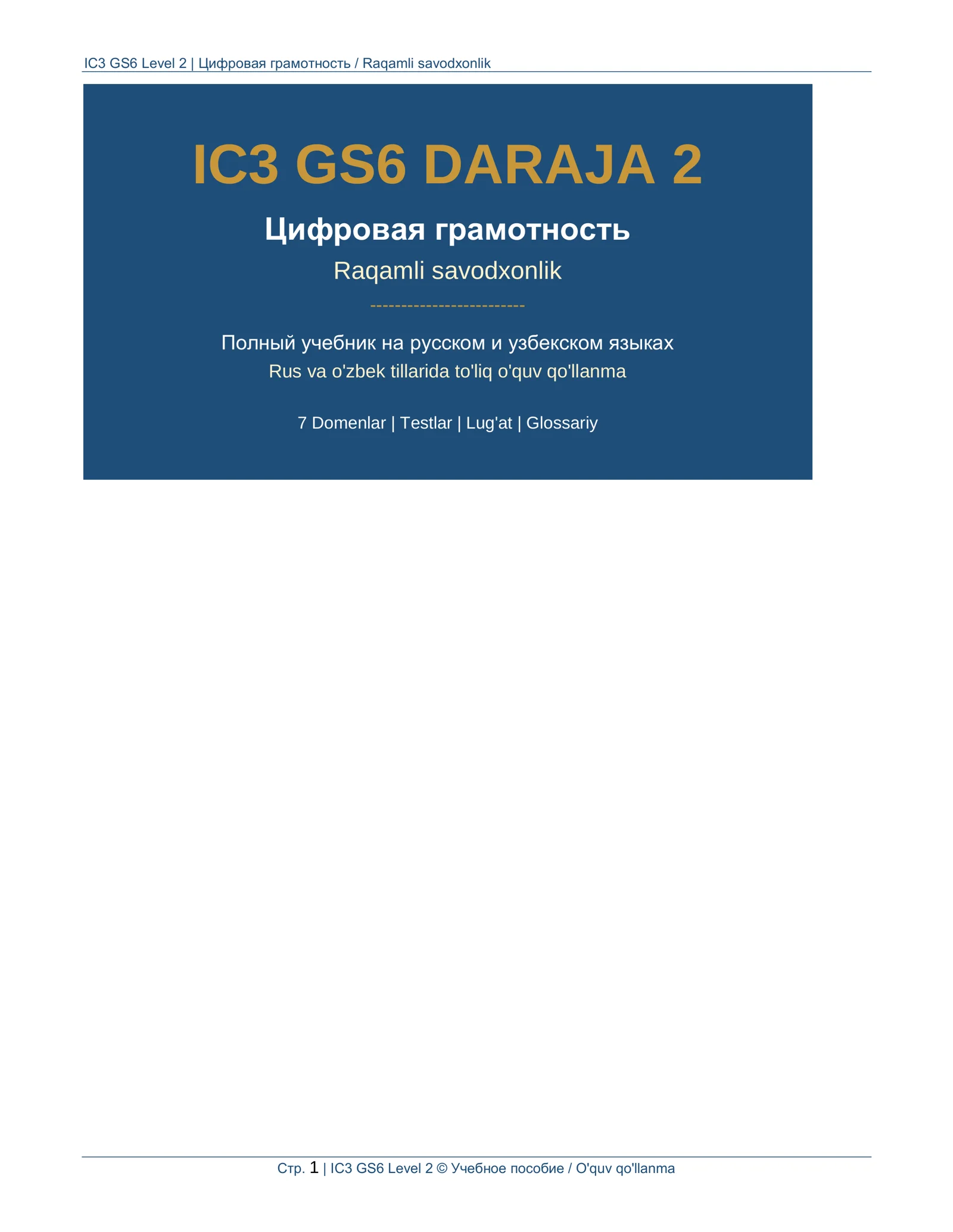 IC3 GS6 Level 2 RU-UZ 1