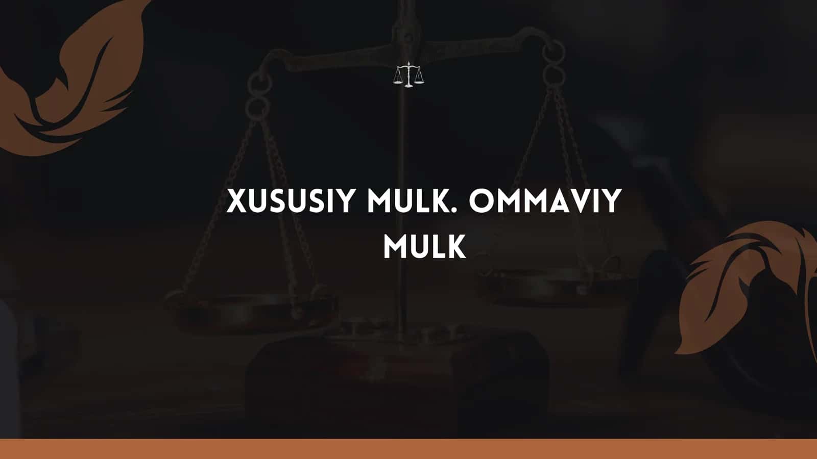 XUSUSIY MULK. OMMAVIY MULK 1