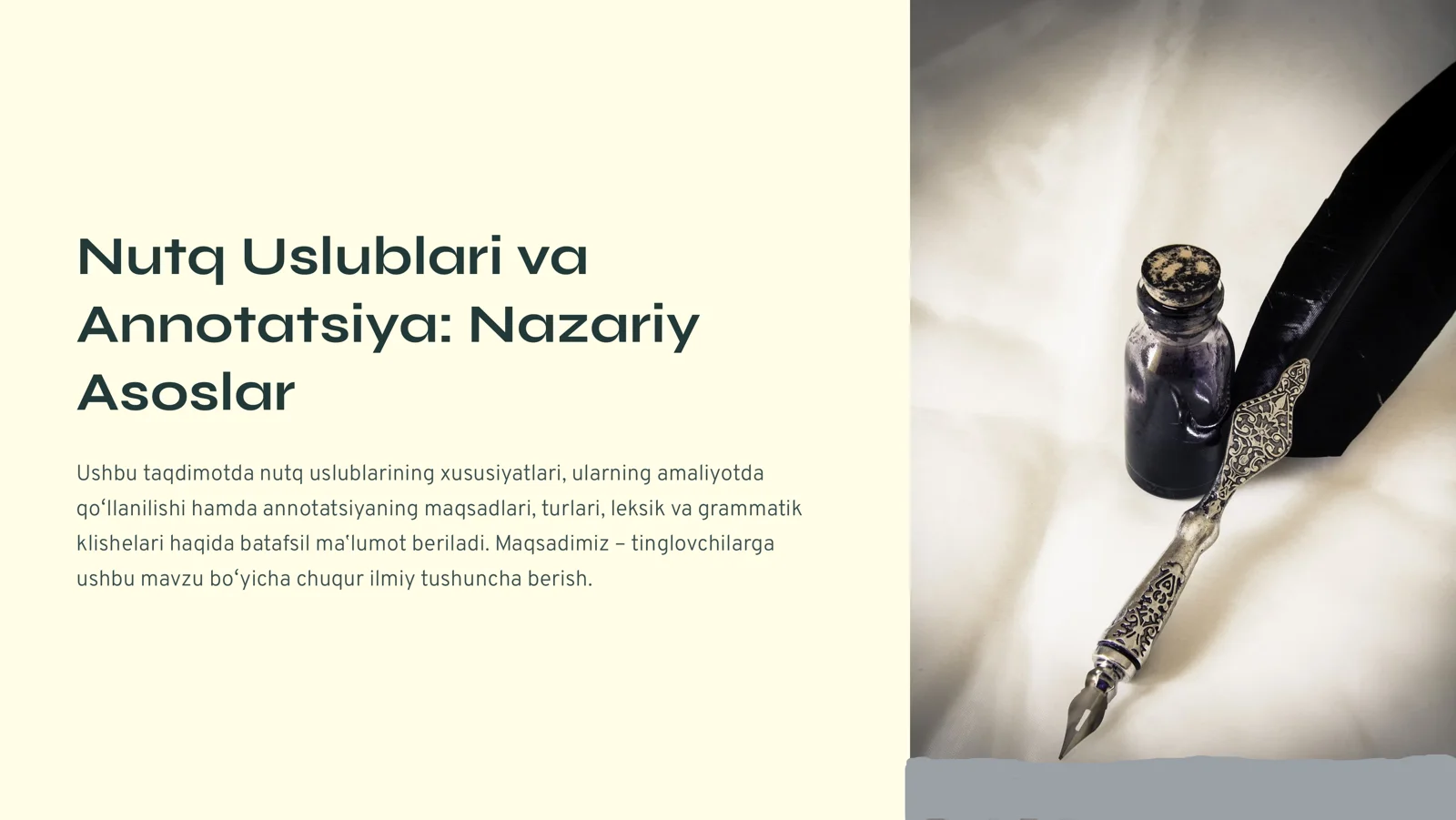Nutq Uslublari va Annotatsiya Asoslari 1