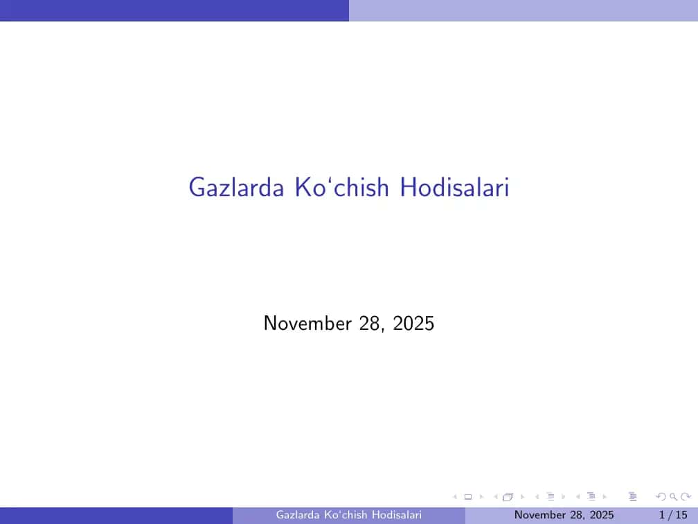 Gazlarda Ko‘chish Hodisalari 1