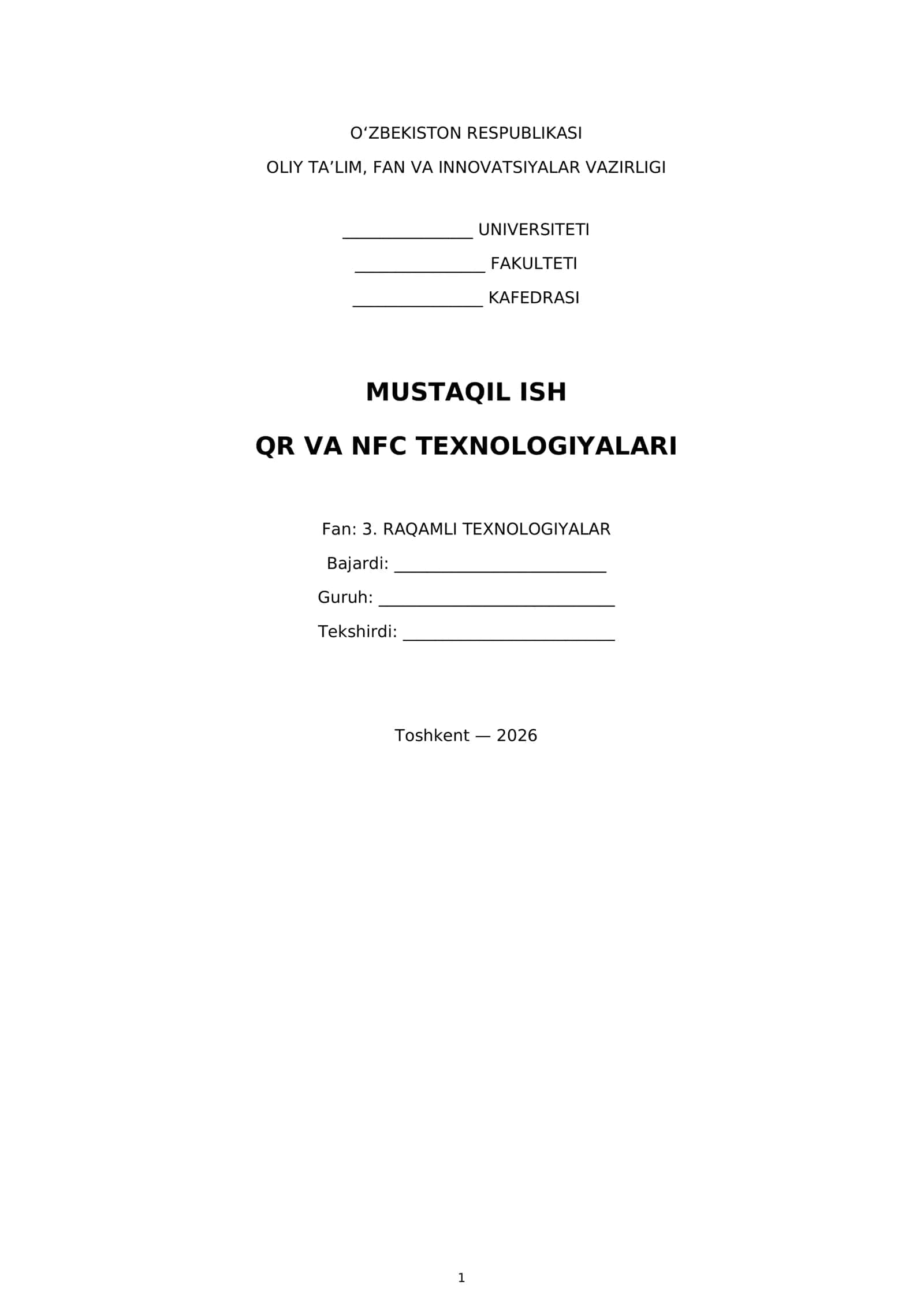 QR va NFC Texnologiyalari 1