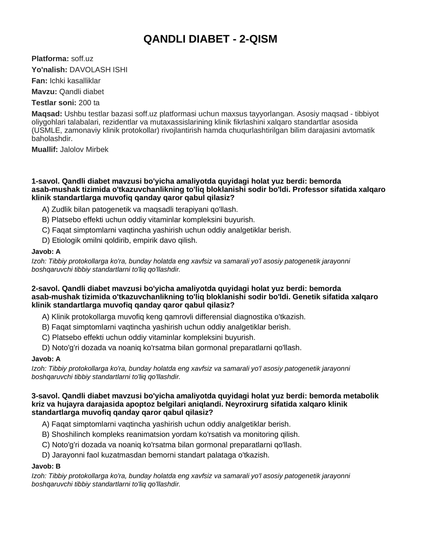 QANDLI DIABET - 2-QISM 1