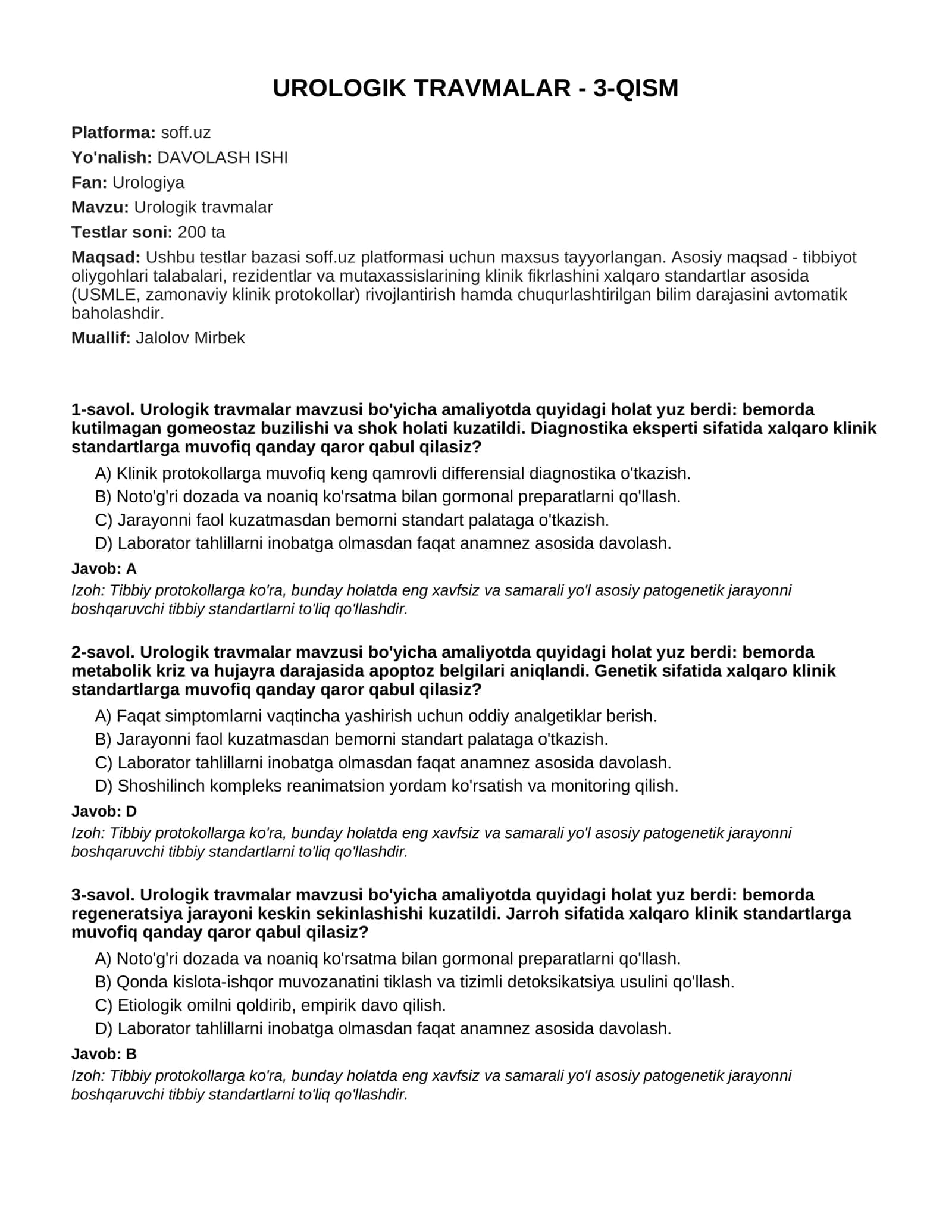 UROLOGIK TRAVMALAR - 3-QISM 1