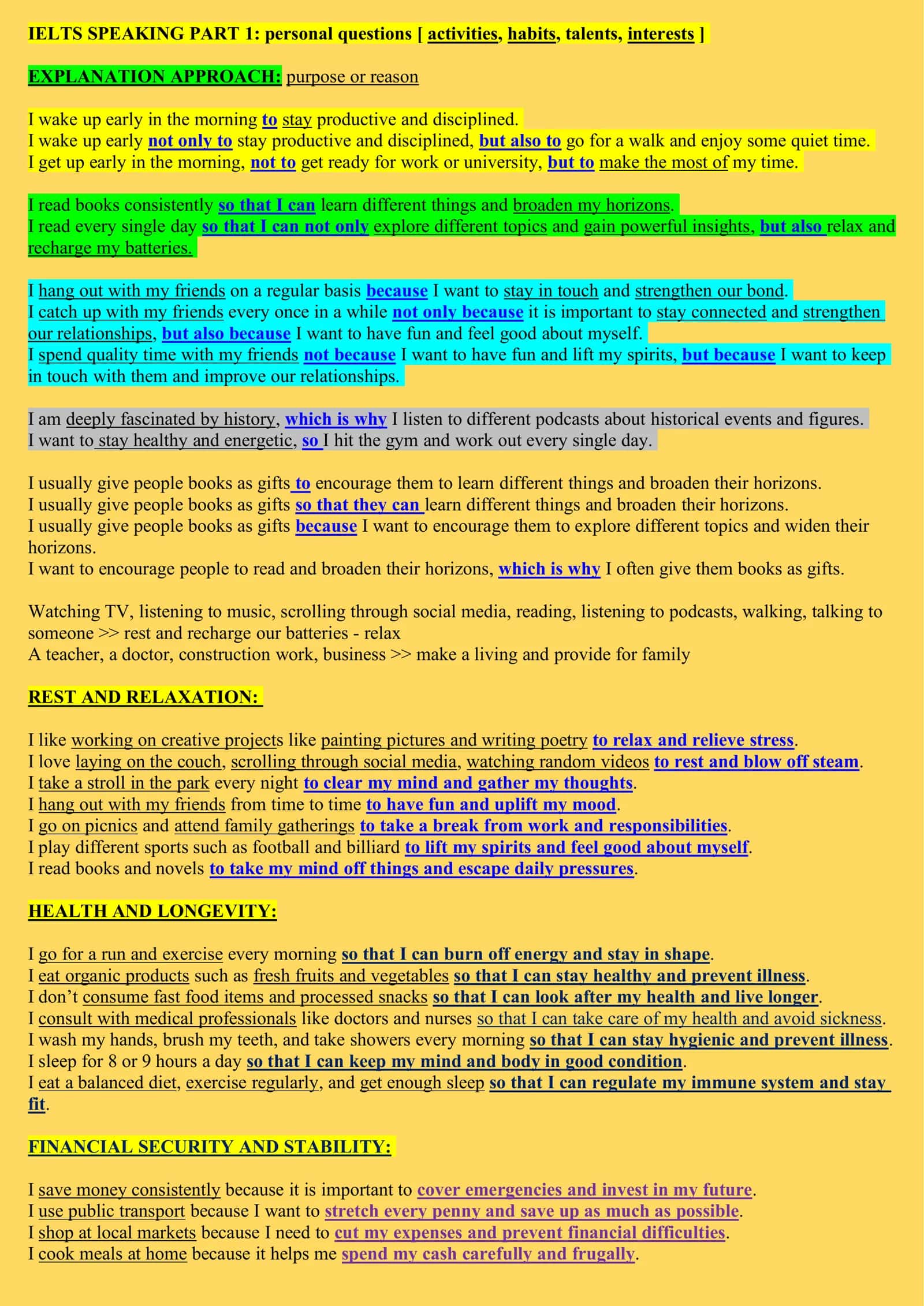 IELTS SPEAKING PART 1: personal questions 1