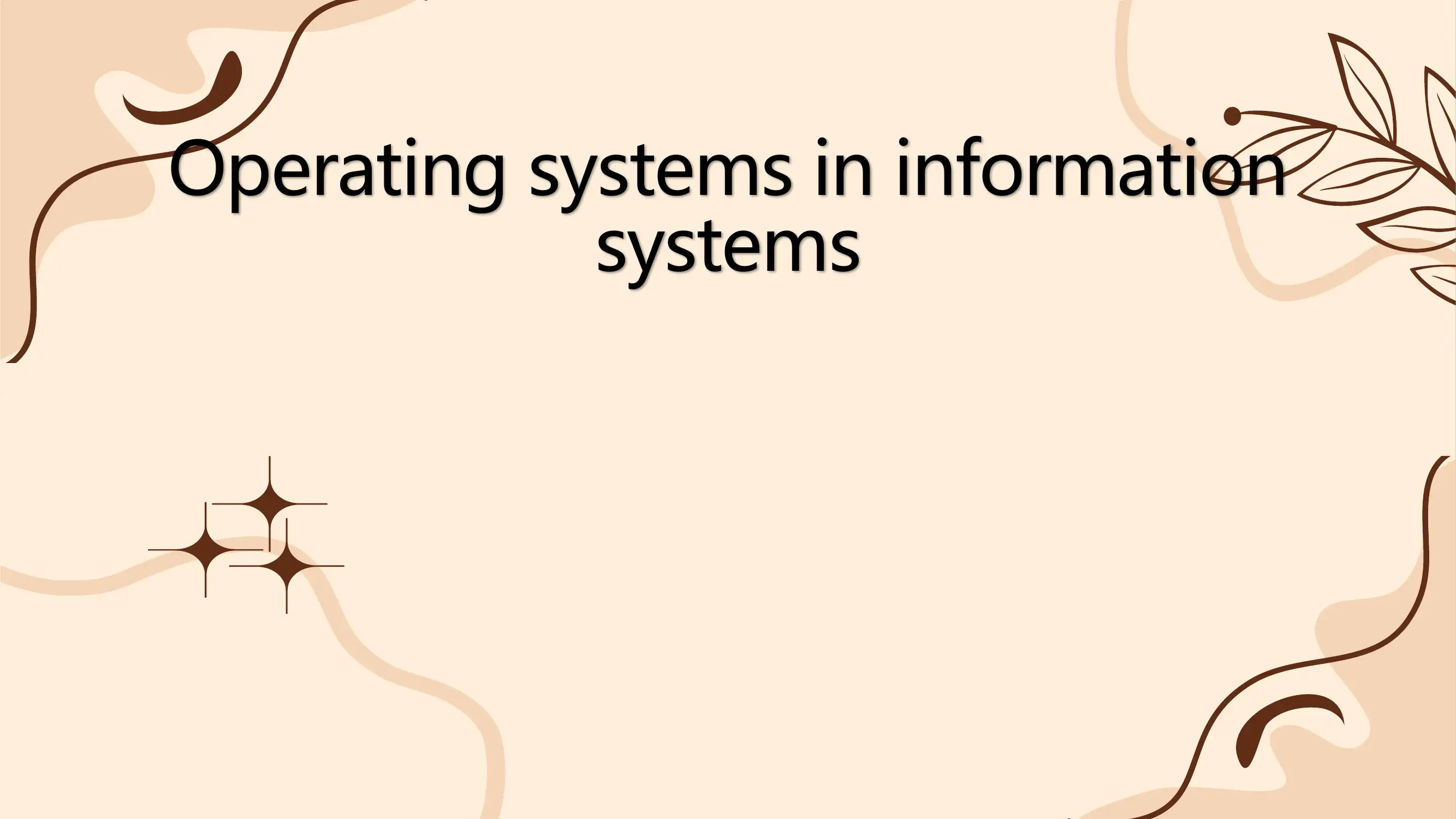 Operating systems in information systems 1