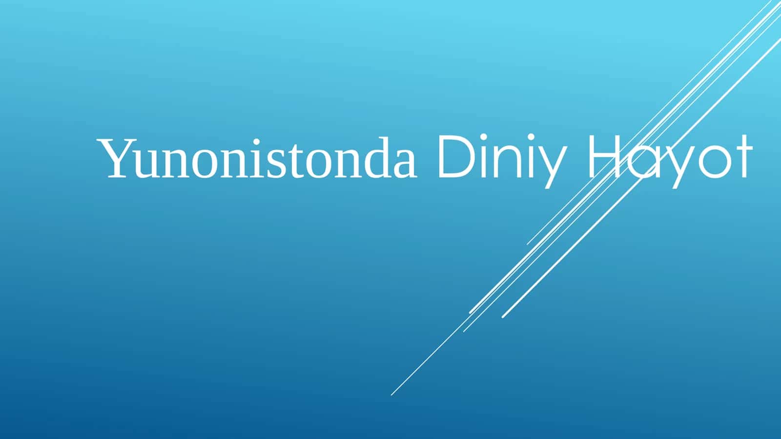 Yunonistonda Diniy Hayot 1