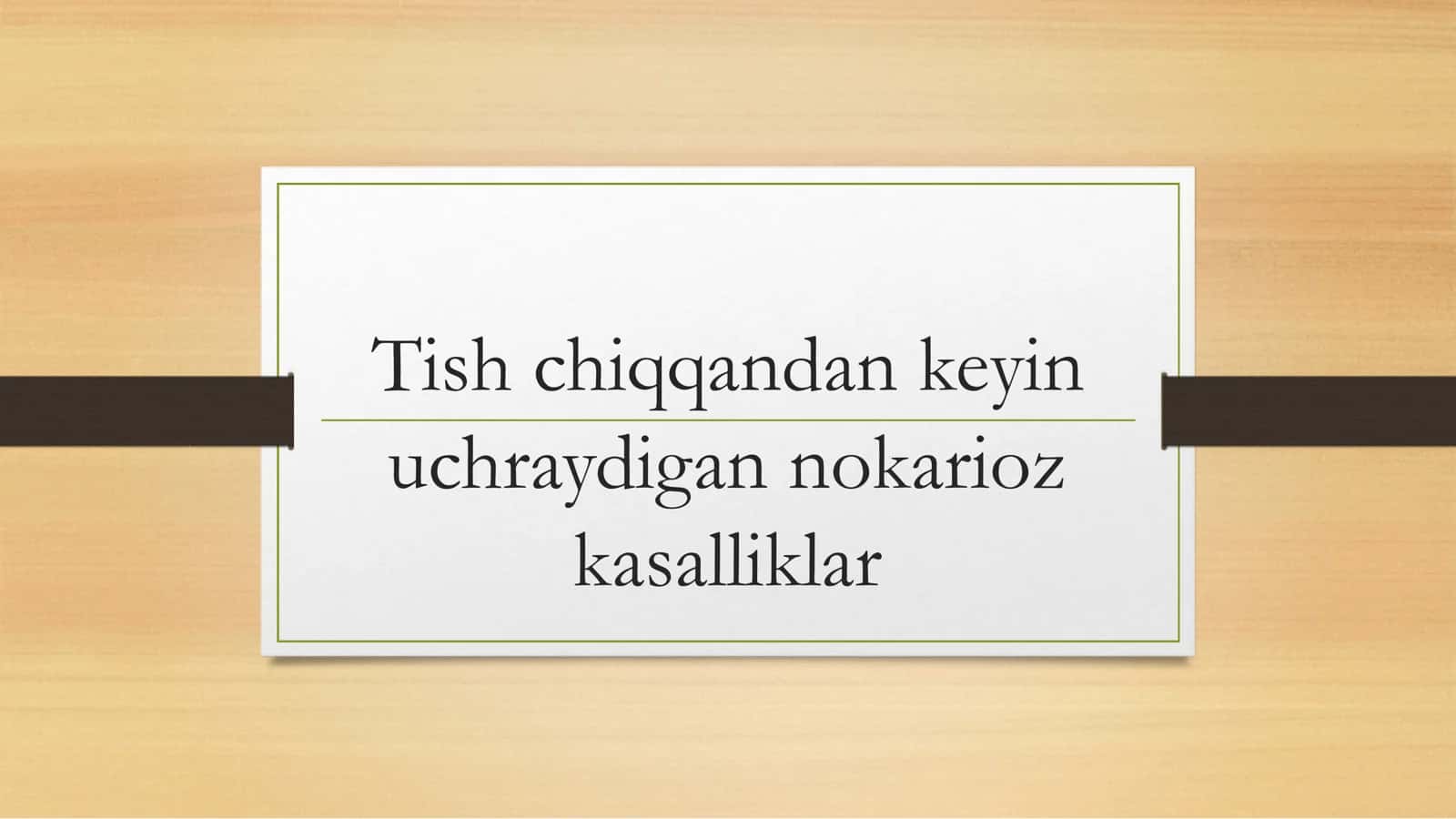 Tish chiqqandan keyin uchraydigan nokarioz kasalliklar 1