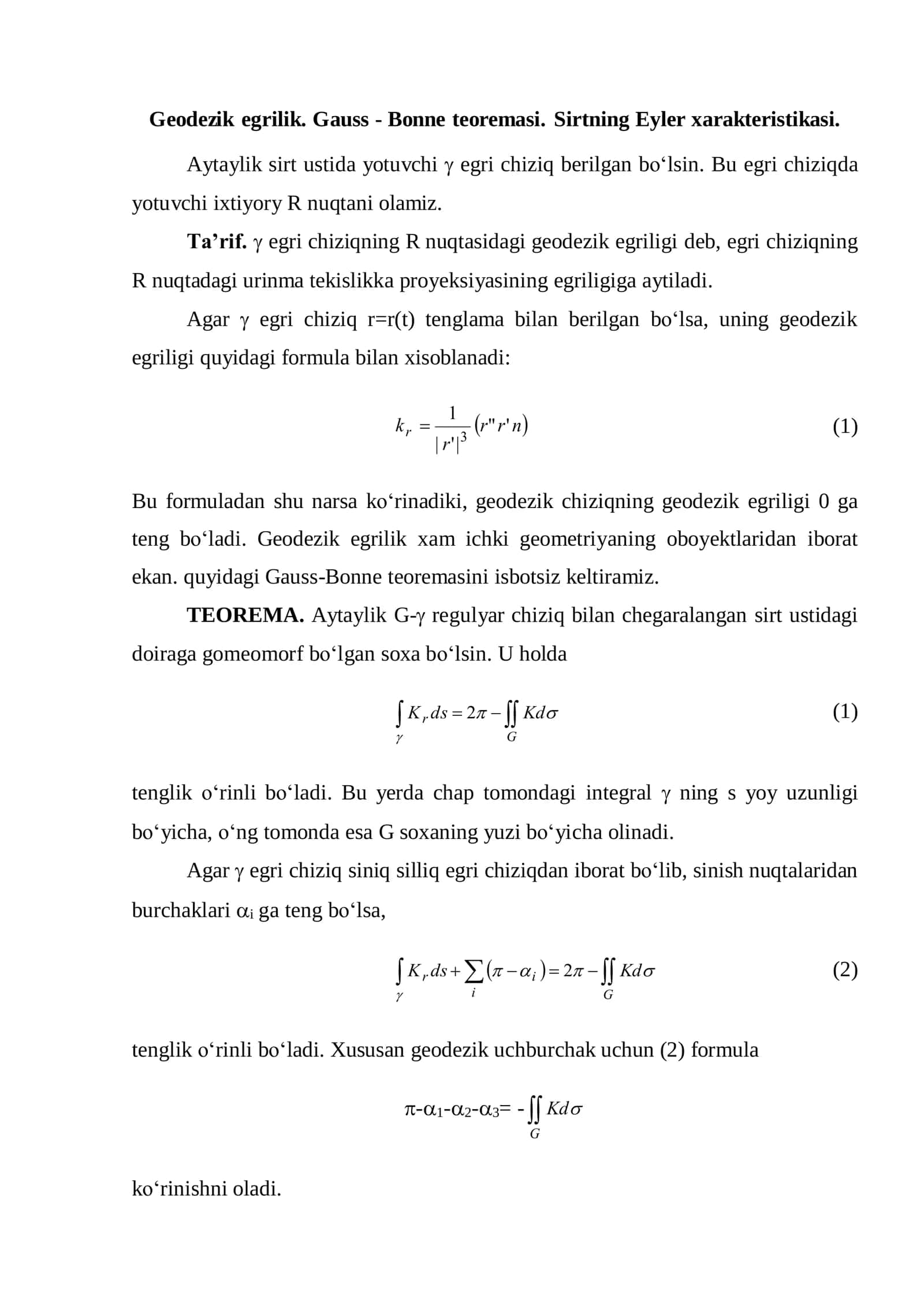 Geodezik egrilik 1