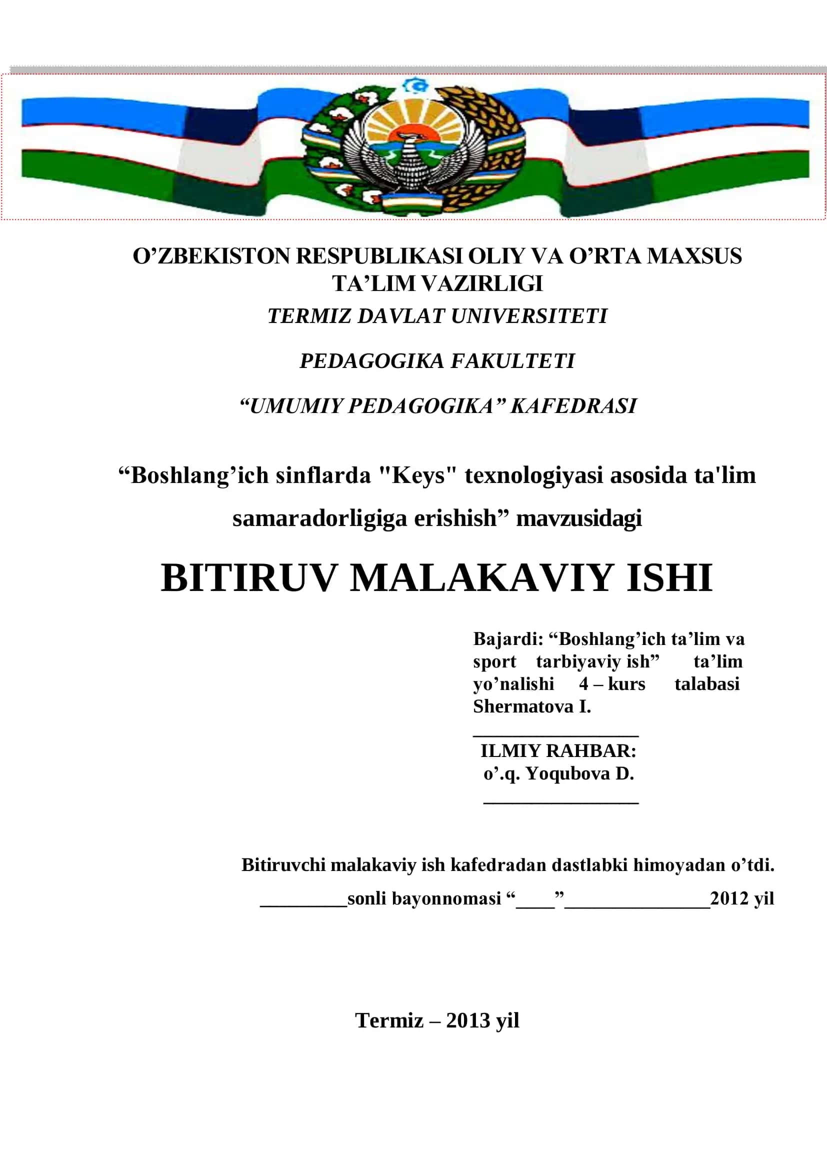 Boshlang’ich sinflarda "Kеys" tеxnologiyasi asosida ta'lim samaradorligiga erishish 1