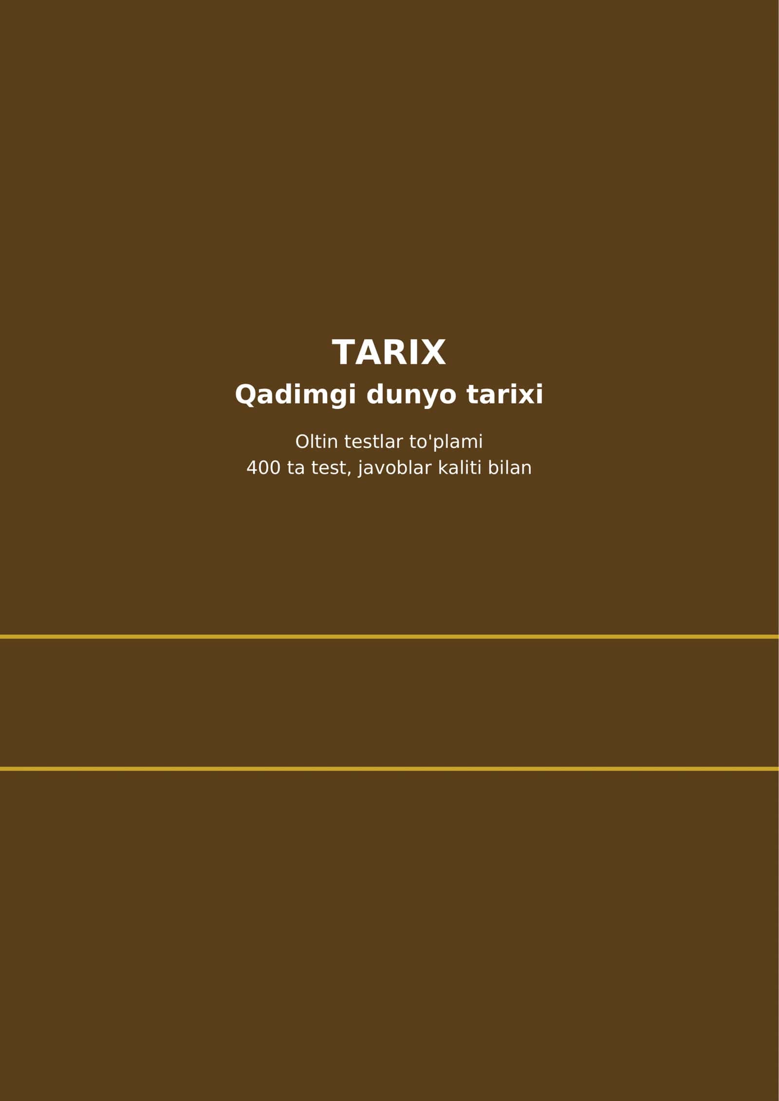 Tarix Qadimgi dunyo tarixi 1