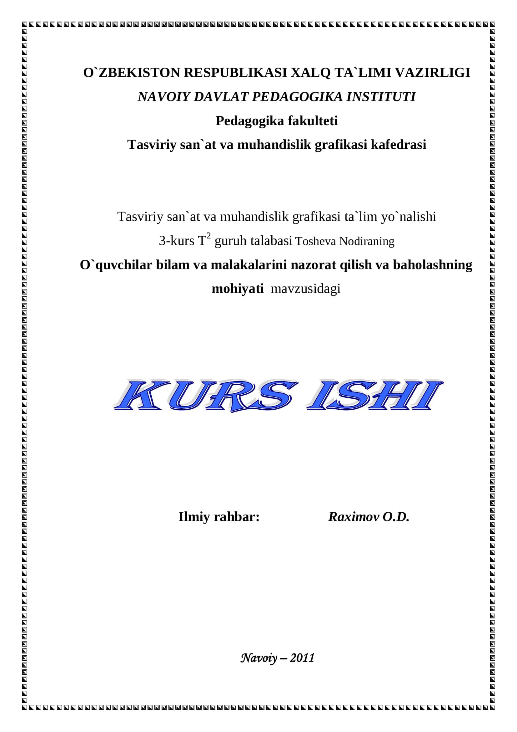 Tasviriy san`at va muhandislik grafikasi ta`lim yo`nalishi 1