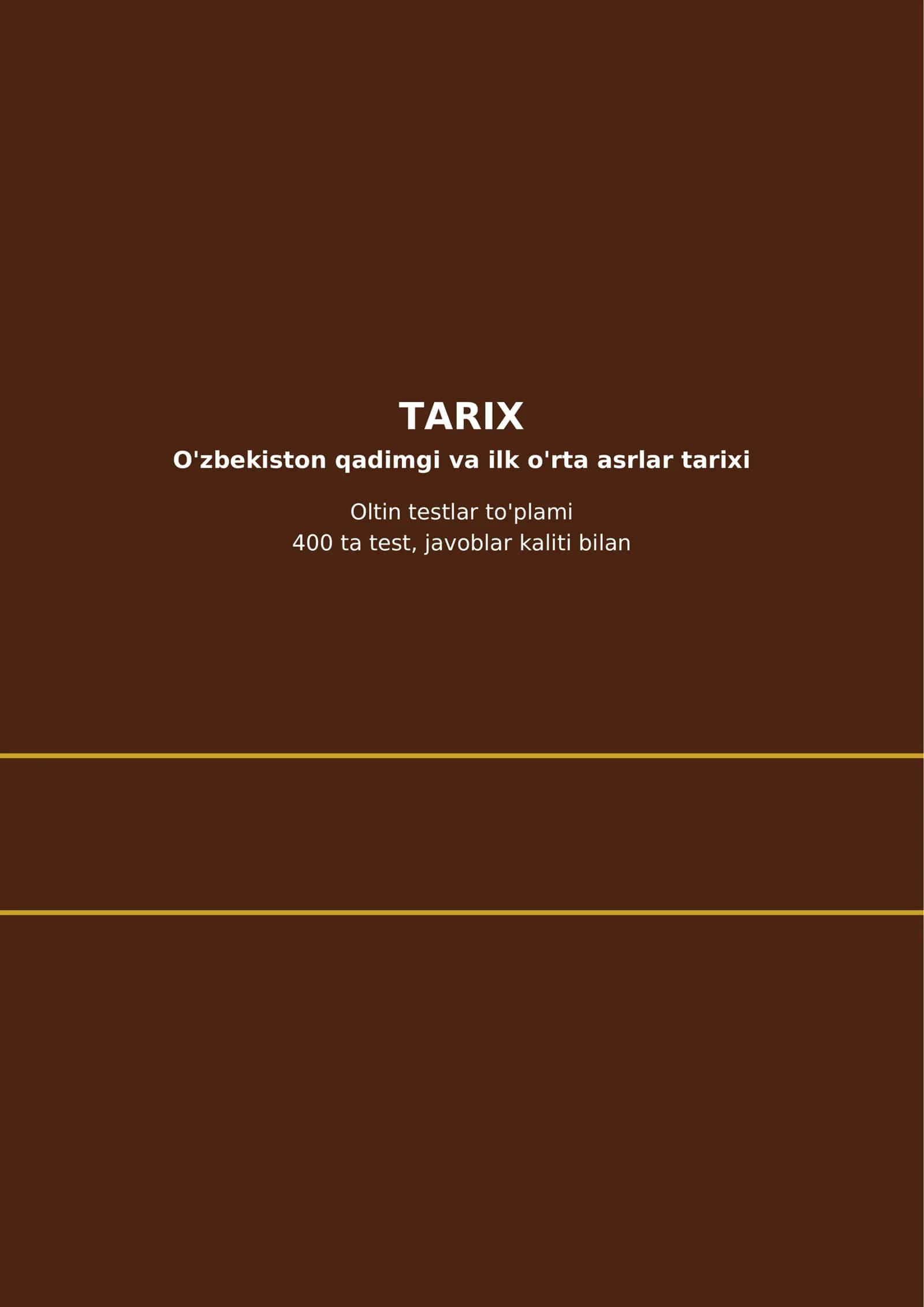O'zbekiston qadimgi va ilk o'rta asrlar tarixi 1